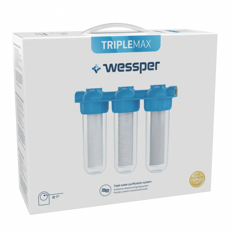 Wessper TripleMax 1'' - trójstopniowy system narurowy oczyszczania wody