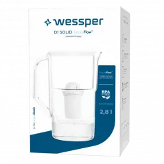 Dzbanek filtrujący Wessper D1 Solid FutureFlow 3.3 l biały z filtrem Aquaclassic Standard