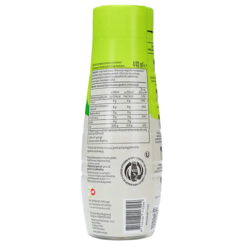 Syrop (koncentrat) 7 UP Free do saturatora SodaStream 440 ml