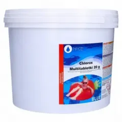 Multitabletki chlorowe z niebieskim kolorantem do dezynfekcji wody basenowej NTCE Chlorox Blue 20g - opak. 5 kg