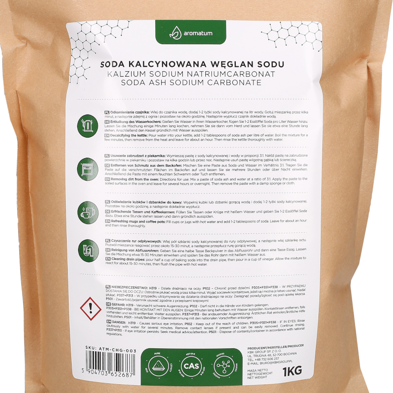 Soda kalcynowana węglan sodu Aromatum 1 kg