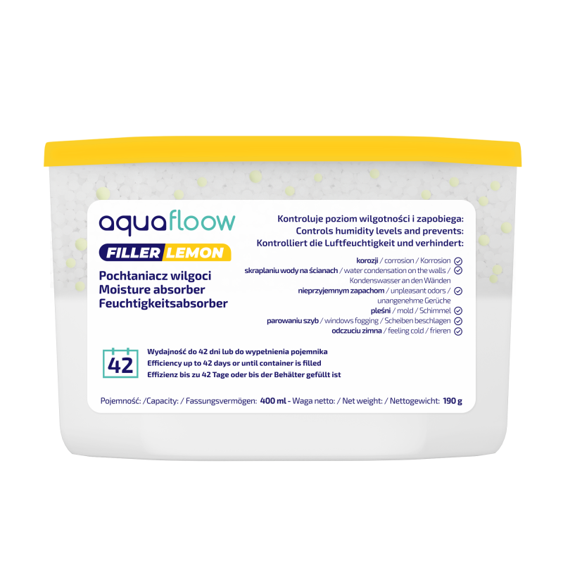 Pochłaniacz wilgoci Aquafloow Filler Lemon o zapachu cytrynowym 400 ml