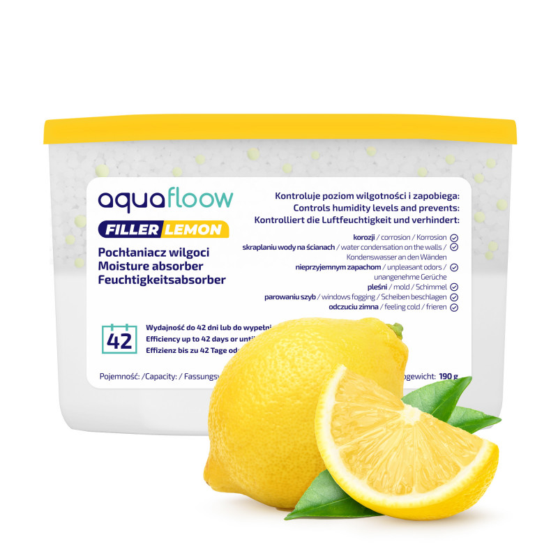 Pochłaniacz wilgoci Aquafloow Filler Lemon o zapachu cytrynowym 400 ml