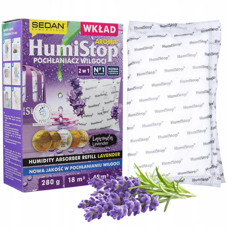 Wkład pochłaniacza wilgoci HumiStop Aroma o zapachu lawendy 280 g