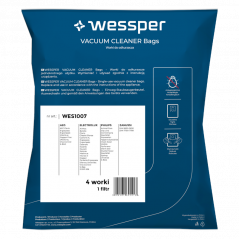 Worki syntetyczne Wessper kompatybilne z odkurzaczami Philips, AEG-Electrolux 4 szt + filtr