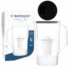 Dzbanek filtrujący Wessper D1 Solid FutureFlow 2,8 l czarny z filtrem Aquaclassic
