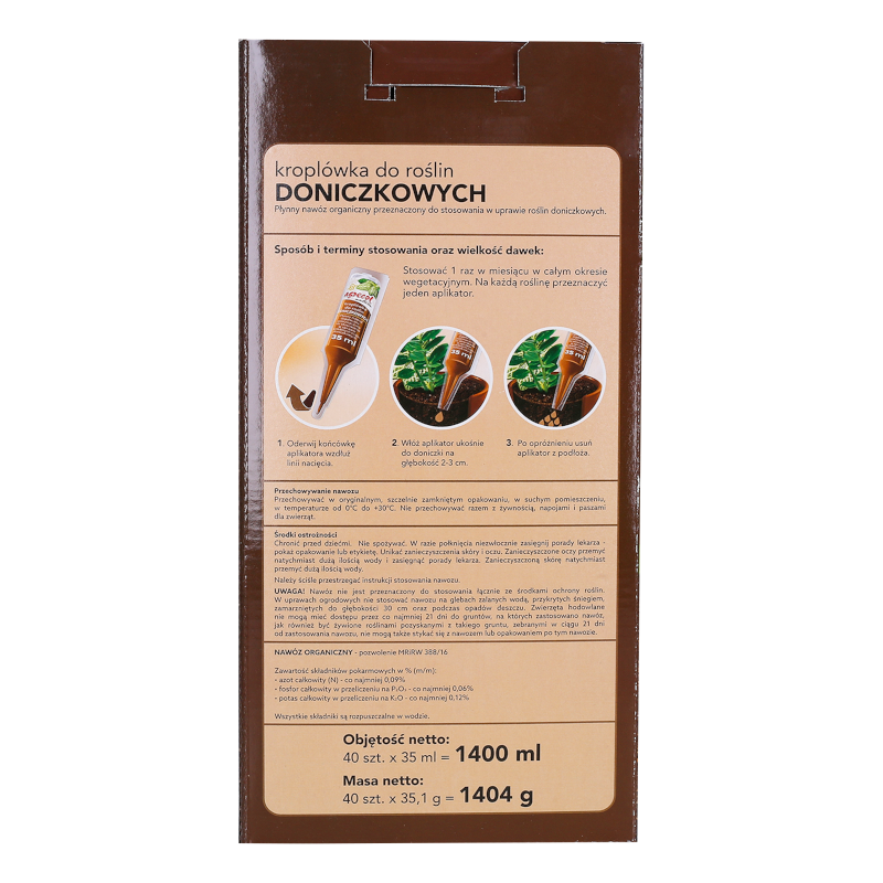 Nawóz organiczny (kroplówka) do ozdobnych roślin doniczkowych Agrecol 35 ml