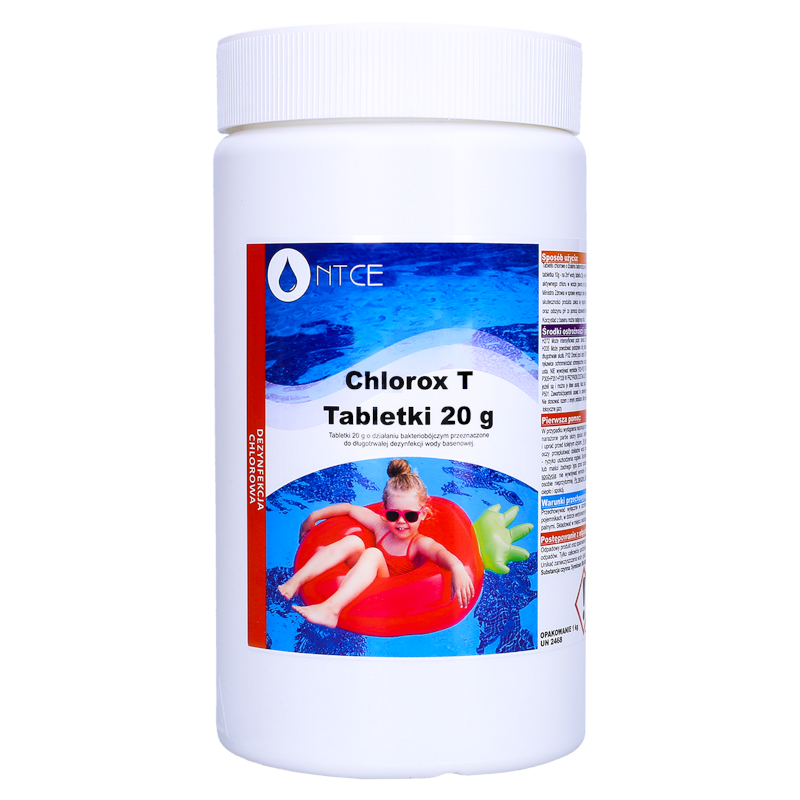 Tabletki chlorowe, bakteriobójcze do dezynfekcji wody basenowej NTCE Chlorox 20 g - opak. 1 kg