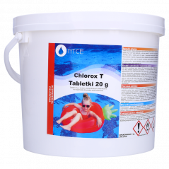 Tabletki chlorowe, bakteriobójcze do dezynfekcji wody basenowej NTCE Chlorox T 20 g - opak. 3 kg