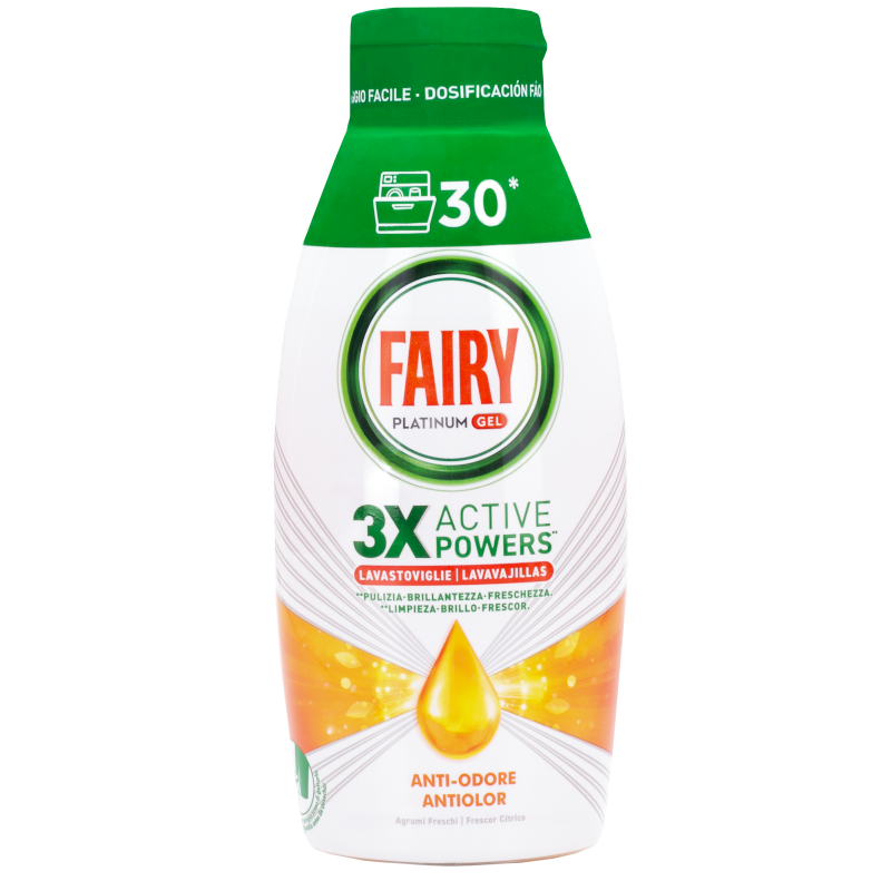 Żel do zmywarki Fairy Platinum Gel All in One Anti-Odor 600 ml