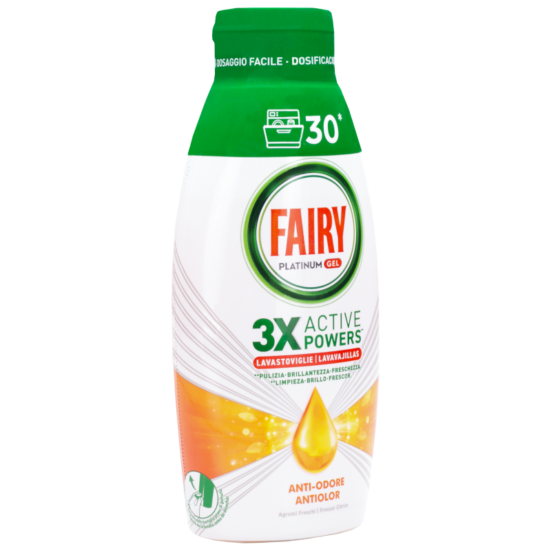 Żel do zmywarki Fairy Platinum Gel All in One Anti-Odor 600 ml