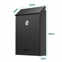 Skrzynka na listy 26x18,3x 5,2 cm (C5) czarna Sillar