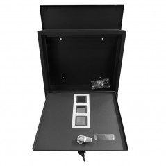 Skrzynka na listy z gazetnikiem 10x30,5x33,5 cm (A4) czarna Sillar