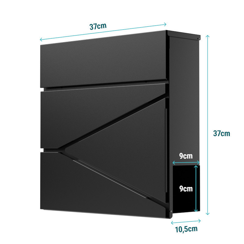 Skrzynka na listy z gazetnikiem 10,5x37x37 cm (A4) antracytowa Sillar Skrzynka na listy z gazetnikiem 10,5x37x37 cm (A4) antracytowa Sillar