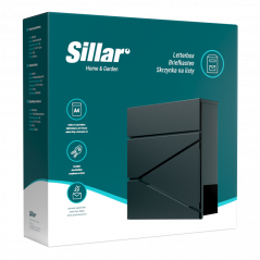 Skrzynka na listy z gazetnikiem 10,5x37x37 cm (A4) antracytowa Sillar