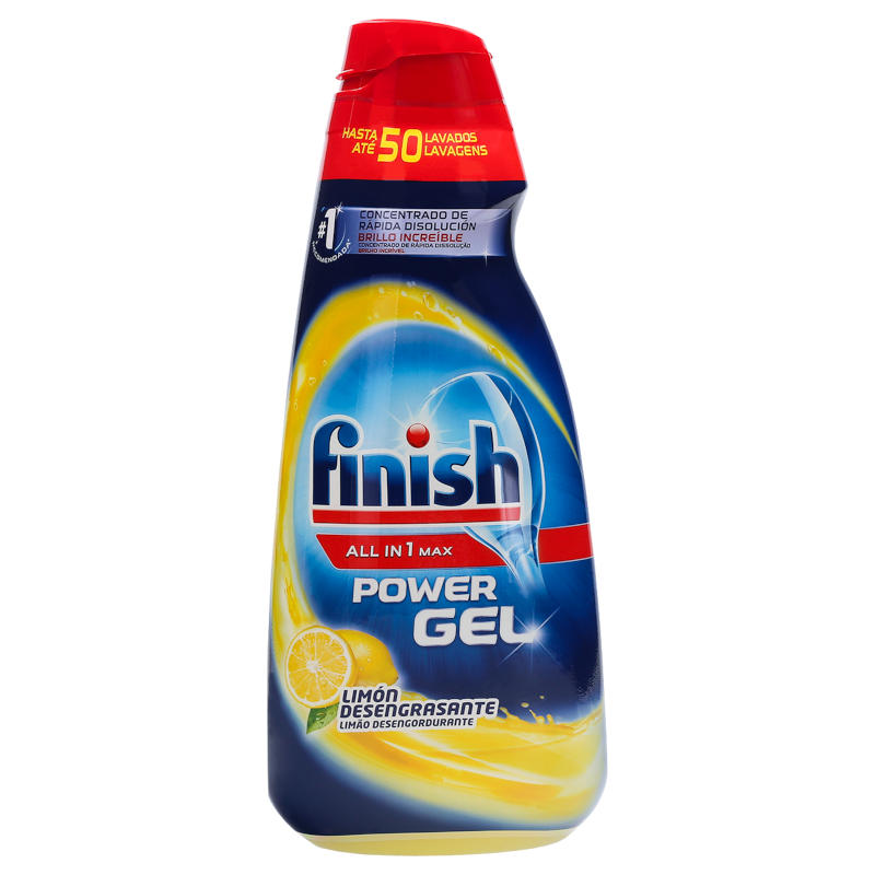 Finish All-in-1 Max Power Gel - żel do mycia naczyń w zmywarce, cytrynowy 1000 ml