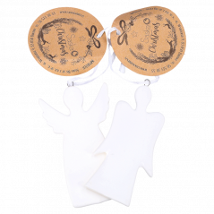 Porcelanowe zawieszki aniołki do samodzielnego pokolorowania - 2 sztuki