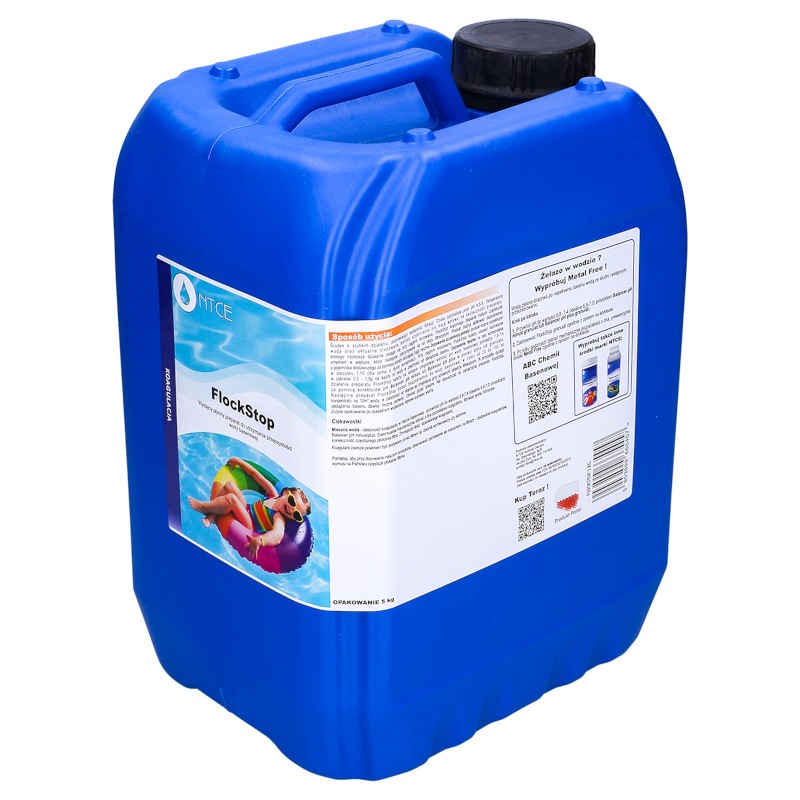 Płynny preparat do usuwania mętności i utrzymywania przejrzystości wody basenowej FlockStop NTCE 5 l Płynny preparat do usuwania mętności i utrzymywania przejrzystości wody basenowej FlockStop NTCE 5 l