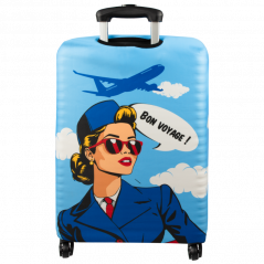 Pokrowiec na walizkę Sillar - motyw stewardessa, rozmiar M