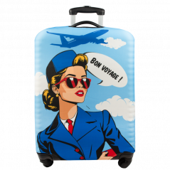 Pokrowiec na walizkę Sillar - motyw stewardessa, rozmiar L