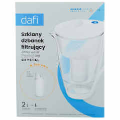 Dzbanek filtrujący szklany Dafi Crystal LED 2 l czerwony z wkładem filtrującym Dafi Classic