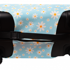 Pokrowiec na walizkę Sillar - niebieski w stokrotki, rozmiar L