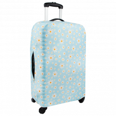 Pokrowiec na walizkę Sillar - niebieski w stokrotki, rozmiar L