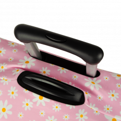 Pokrowiec na walizkę Sillar - różowy w stokrotki, rozmiar M