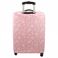 Pokrowiec na walizkę Sillar - różowy w stokrotki, rozmiar M