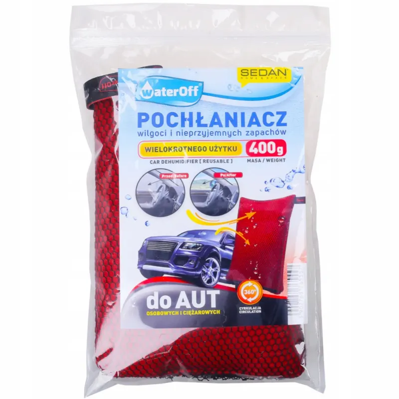 Pochłaniacz wilgoci do samochodu (odnawialny) Sedan WaterOFF 400 g