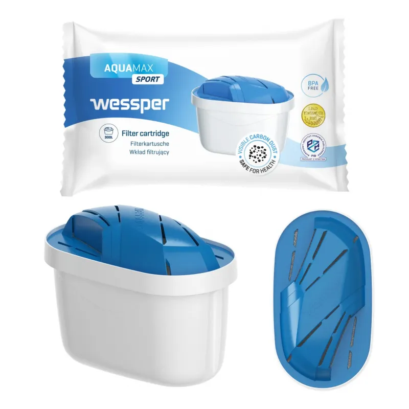 Wkłady filtrujące Wessper Aquamax Sport do dzbanka, dla aktywnych - 6 sztuk Wkłady filtrujące Wessper Aquamax Sport do dzbanka, dla aktywnych - 6 sztuk
