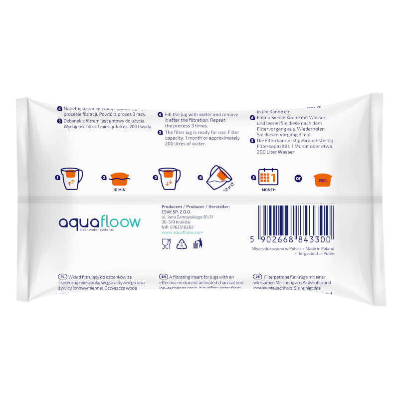 Wkłady filtrujące Aquafloow Maxi Hard do dzbanka, filtry do twardej wody 5 szt. Wkłady filtrujące Aquafloow Maxi Hard do dzbanka, filtry do twardej wody 5 szt.
