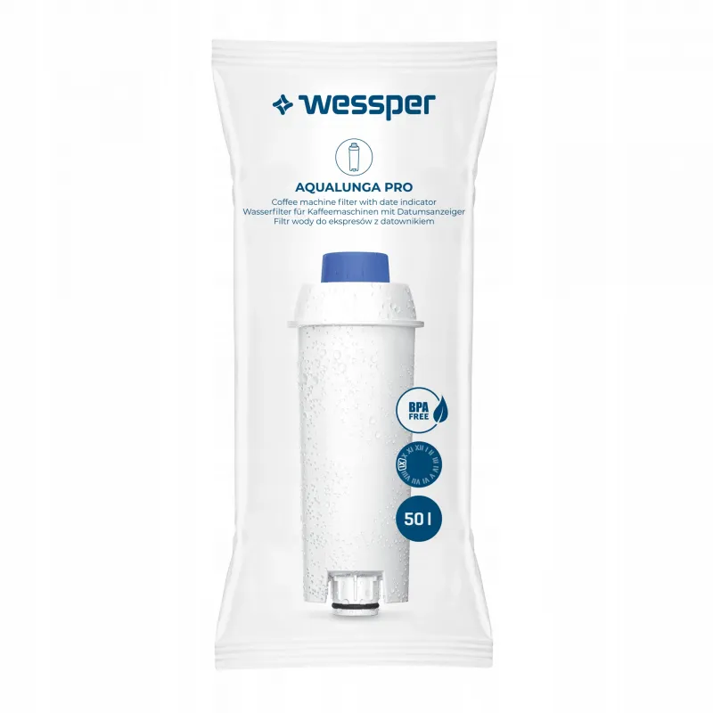 Filtr wody Wessper Aqualunga Pro kompatybilny z ekspresami DeLonghi - 3 szt.