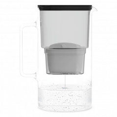 Dzbanek filtrujący szklany Wessper D2 Borosilicate 3 l czarny z filtrem AquaMax Standard