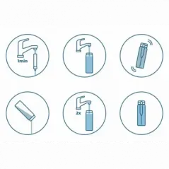 Szklana butelka na wodę Wessper Clarti Glass 680 ml przezroczysta + zestaw 2 filtrów