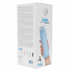 Szklana butelka filtrująca Wessper ActiveMax Clarti Glass 680 ml niebieska w zestawie z 2 filtrami