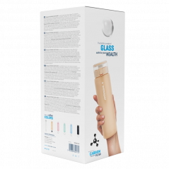 Butelka filtrująca szklana Wessper ActiveMax Clarti Glass beżowa 680 ml w zestawie z 2 filtrami