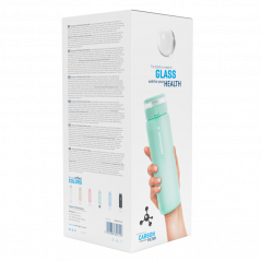 Butelka filtrująca szklana Wessper ActiveMax Clarti Glass miętowa 680 ml w zestawie z 2 filtrami