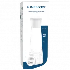 Karafka filtrująca Wessper K1 BOROSILICATE z filtrem Actitex™ w zestawie 4 filtry Actitex Disc