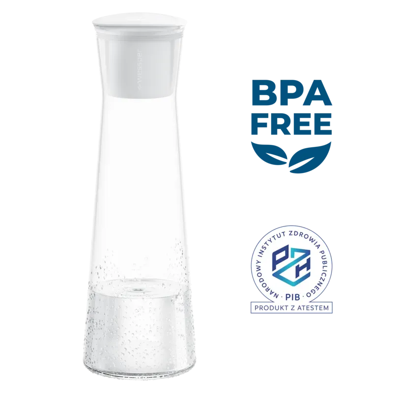 Karafka filtrująca Wessper K1 BOROSILICATE w zestawie z 4 dodatkowymi filtrami Actitex Disc