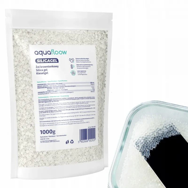 Żel krzemionkowy Aquafloow Silicagel, pochłaniacz wilgoci 1 kg