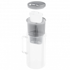 Dzbanek filtrujący szklany Wessper D2 Borosilicate 3 l szary w zestawie z dodatkowym filtrem Wessper Aquamax