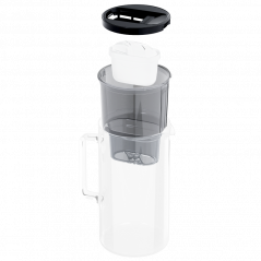 Dzbanek filtrujący szklany Wessper D2 Borosilicate 3 l czarny w zestawie z dodatkowym filtrem Wessper Aquamax