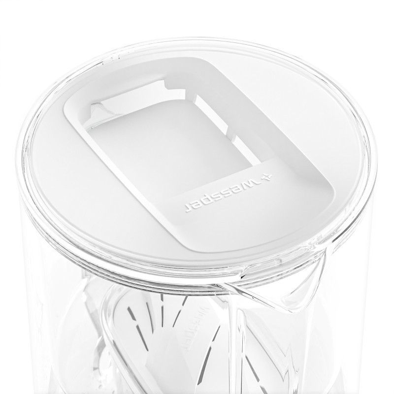 Dzbanek filtrujący szklany Wessper D2 Borosilicate 3 l biały w zestawie z dodatkowym filtrem Wessper Aquamax Dzbanek filtrujący szklany Wessper D2 Borosilicate 3 l biały w zestawie z dodatkowym filtrem Wessper Aquamax