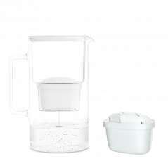 Dzbanek filtrujący szklany Wessper D2 Borosilicate 3 l biały w zestawie z dodatkowym filtrem Wessper Aquamax