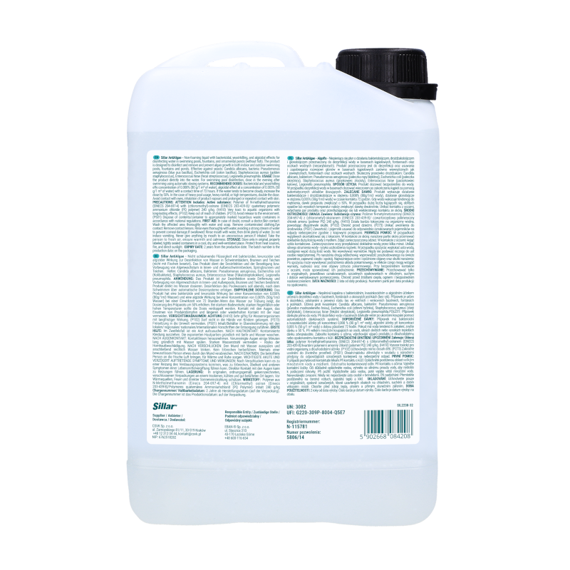 Środek do basenu na glony, bakterie i drożdżaki Sillar AntiAlgae 3,2l Środek do basenu na glony, bakterie i drożdżaki Sillar AntiAlgae 3,2l