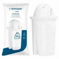 Dzbanek filtrujący Wessper D3 Slim 2,7 l biały z filtrem Aquaclassic w zestawie z 2 filtrami