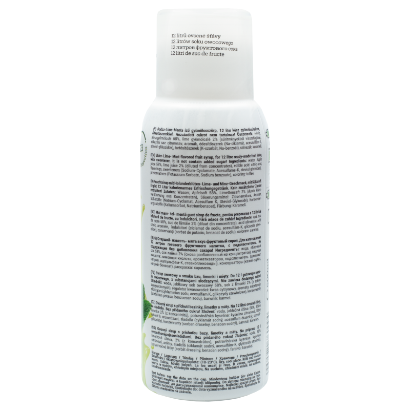 Syrop (koncentrat) FruttaMax limonka, bez i mięta bez cukru do saturatora 500ml Syrop (koncentrat) FruttaMax limonka, bez i mięta bez cukru do saturatora 500ml