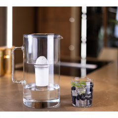 Dzbanek filtrujący szklany Wessper D2 Borosilicate Aquaclassic 3 l czarny z filtrem Aquaclassic