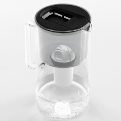 Dzbanek filtrujący szklany Wessper D2 Borosilicate Aquaclassic 3 l czarny z filtrem Aquaclassic
